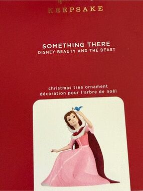 Hallmark Pink and Red Disney Beauty and the Beast "Something There" Ornament